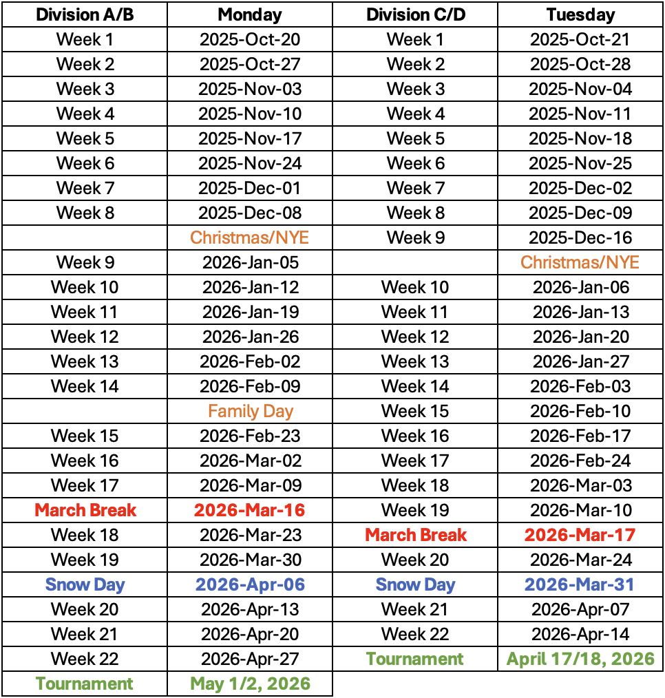 Full Schedule
